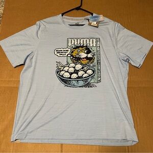 NWT Puma Cloudspun Breakfast Ball Tee Men’s Size XXL Blue Short Sleeve T-Shirt